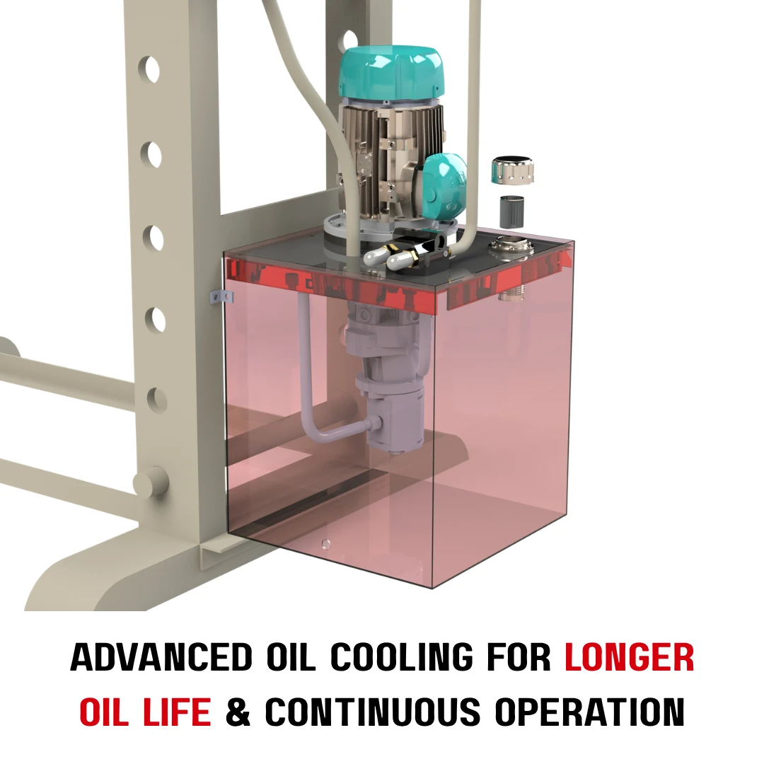 Advanced oil cooling for longer oil life and continuous operation