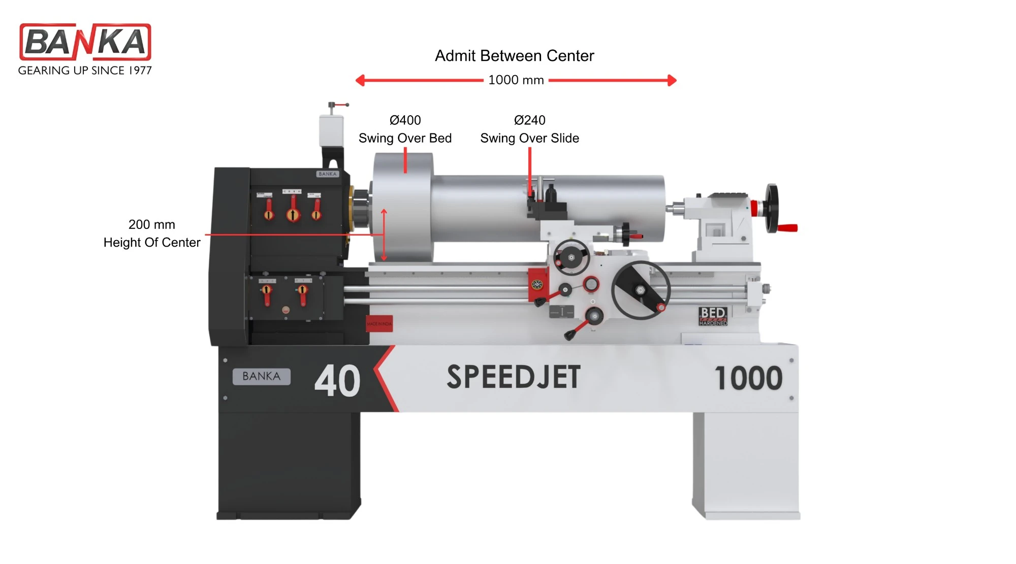 Lathe Machine All Gear 40-1000 – Professional Lathe – 6 Feet – image 5