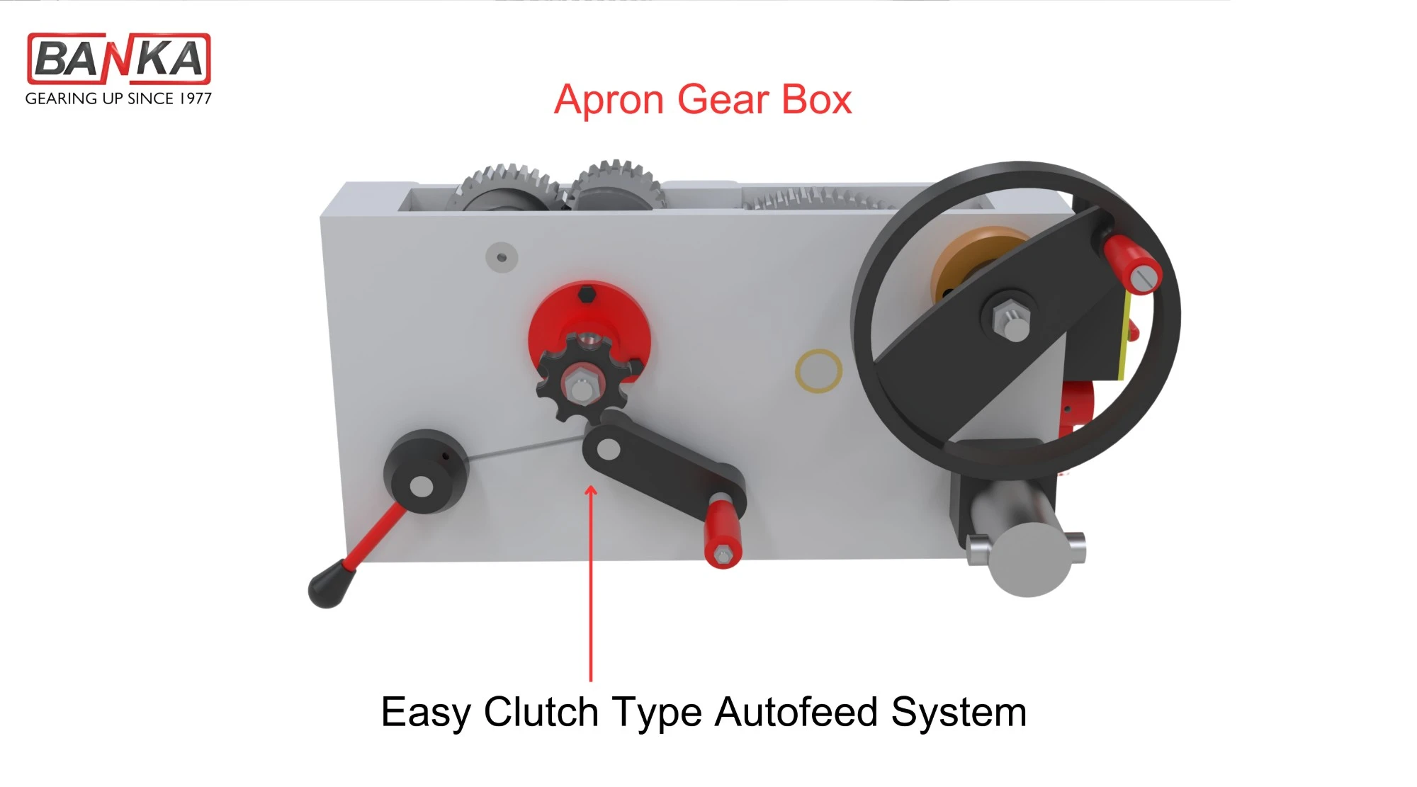 BANKA 90 apron gear box with easy clutch type autofeed system