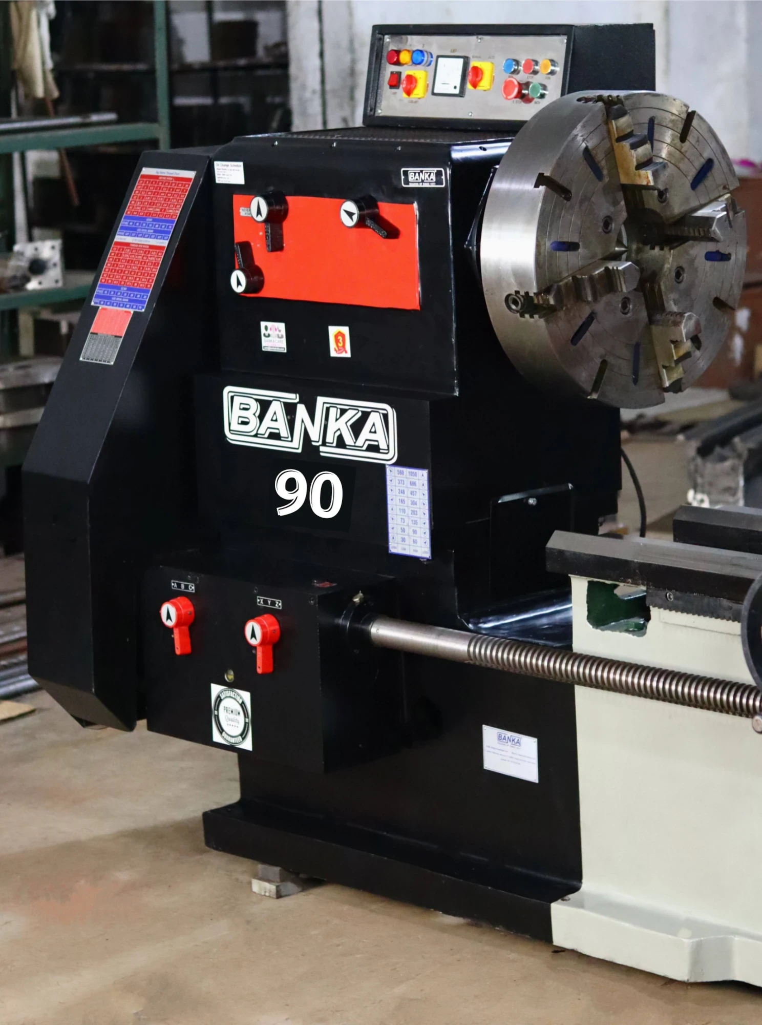Lathe Machine All Gear 90 – Heavy Duty Big Shaft Turning Lathe – 12 Feet – image 4
