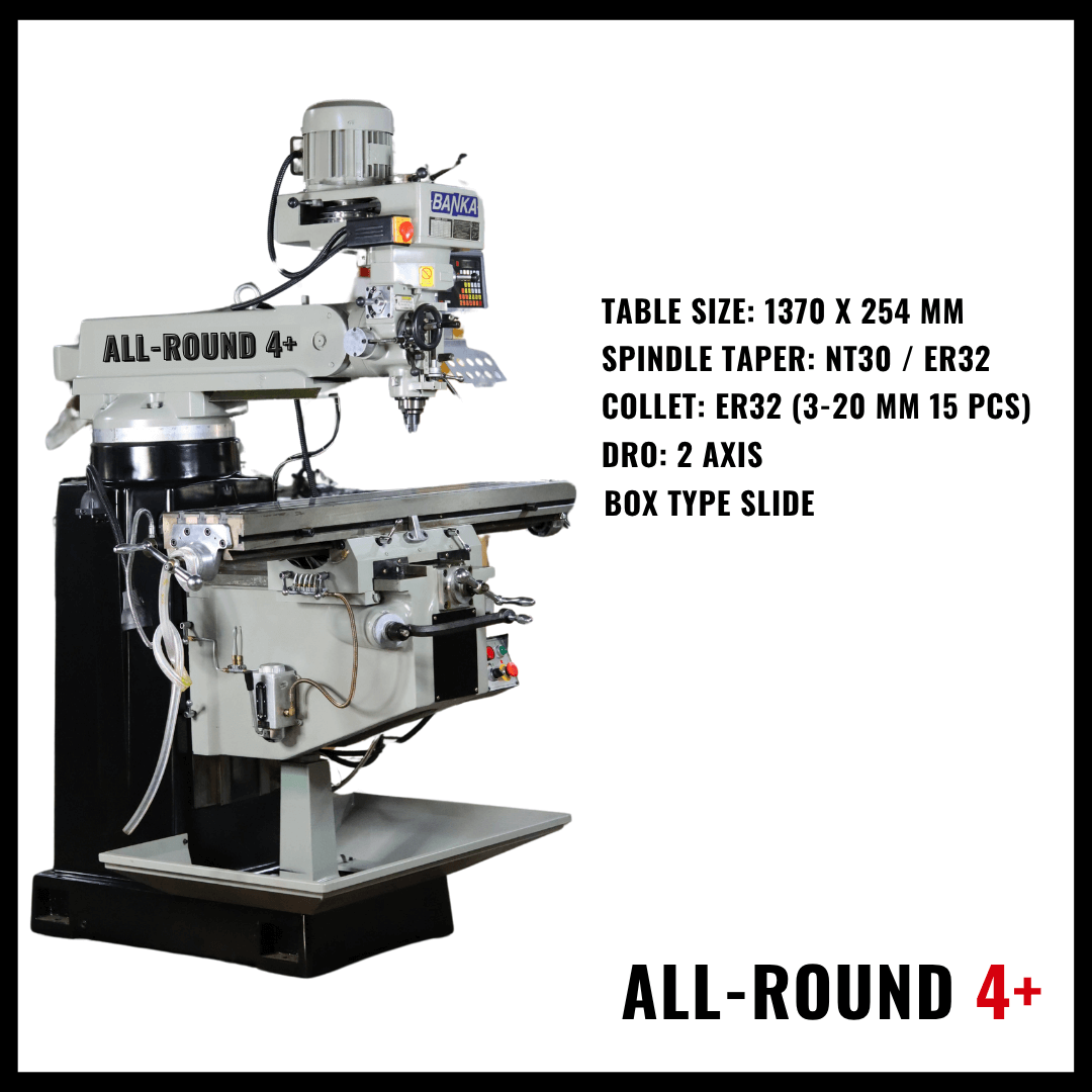 VERTICAL TURRET MILLING ALL ROUND 4+ DRO MILLING – M1TR TYPE
