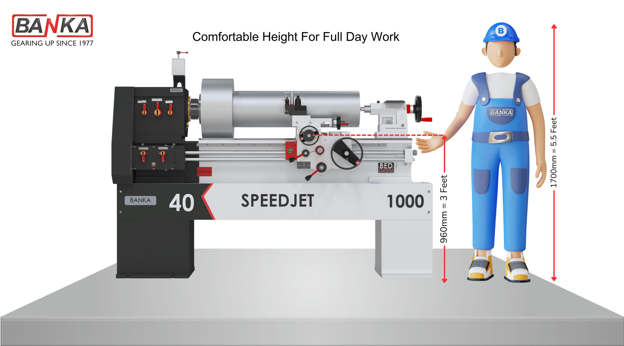 Banka 40 Medium Duty Lathe Machine 3D view 3