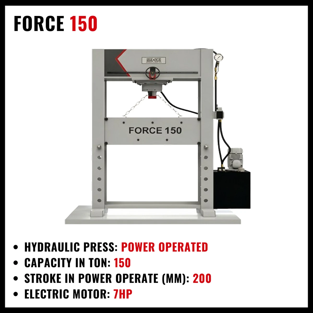 Hydraulic Press Machines High Precision & Heavy Duty - BANKA FORCE 150