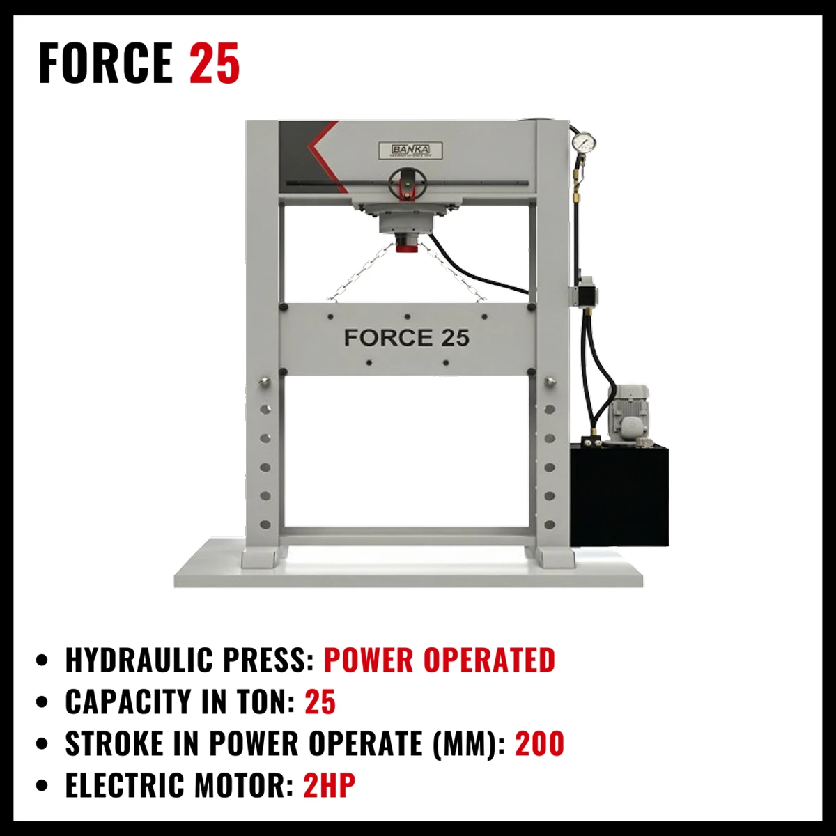 Hydraulic Press Machines High Precision & Heavy Duty - BANKA FORCE 25