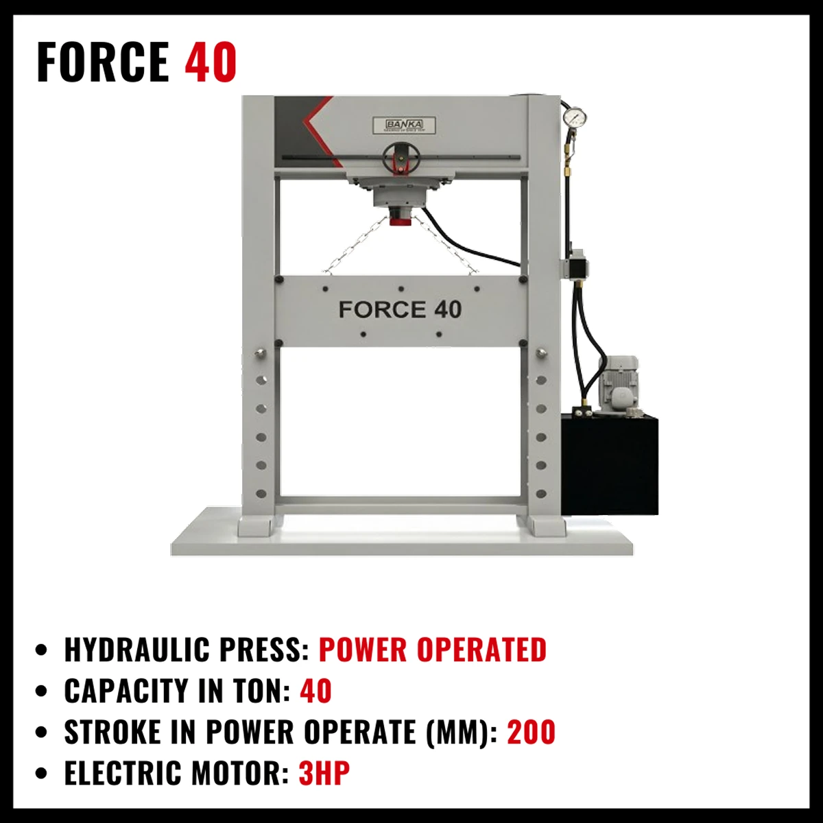 Hydraulic Press Machines High Precision & Heavy Duty - BANKA FORCE 40