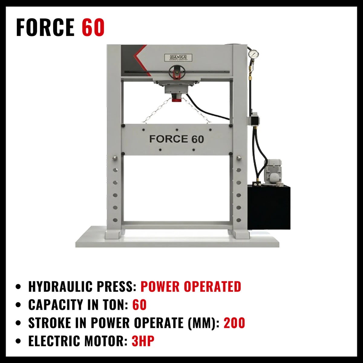 Hydraulic Press Machines High Precision & Heavy Duty - BANKA FORCE 60