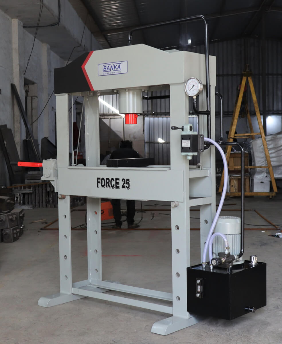Hydraulic Press machine- Cylinder Machine -Pillar type - Stand Press - Hand  Press Manual - Punching - 25 Ton Capacity - Banka Machine
