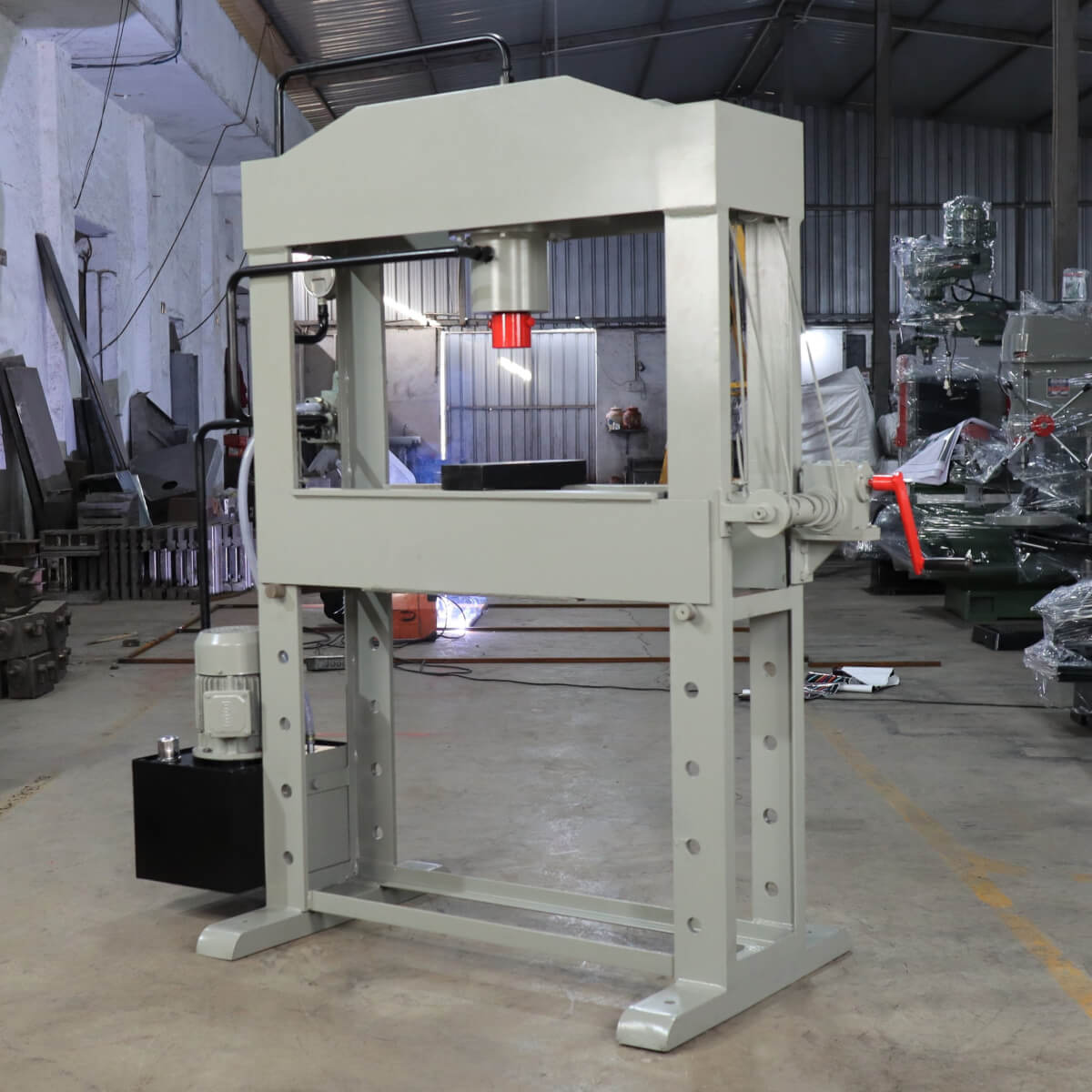 Hydraulic Press Machine - Cylinder Machine - Pillar Type - Stand Press -  Hand Press Manual - Punching - 5 Ton Capacity
