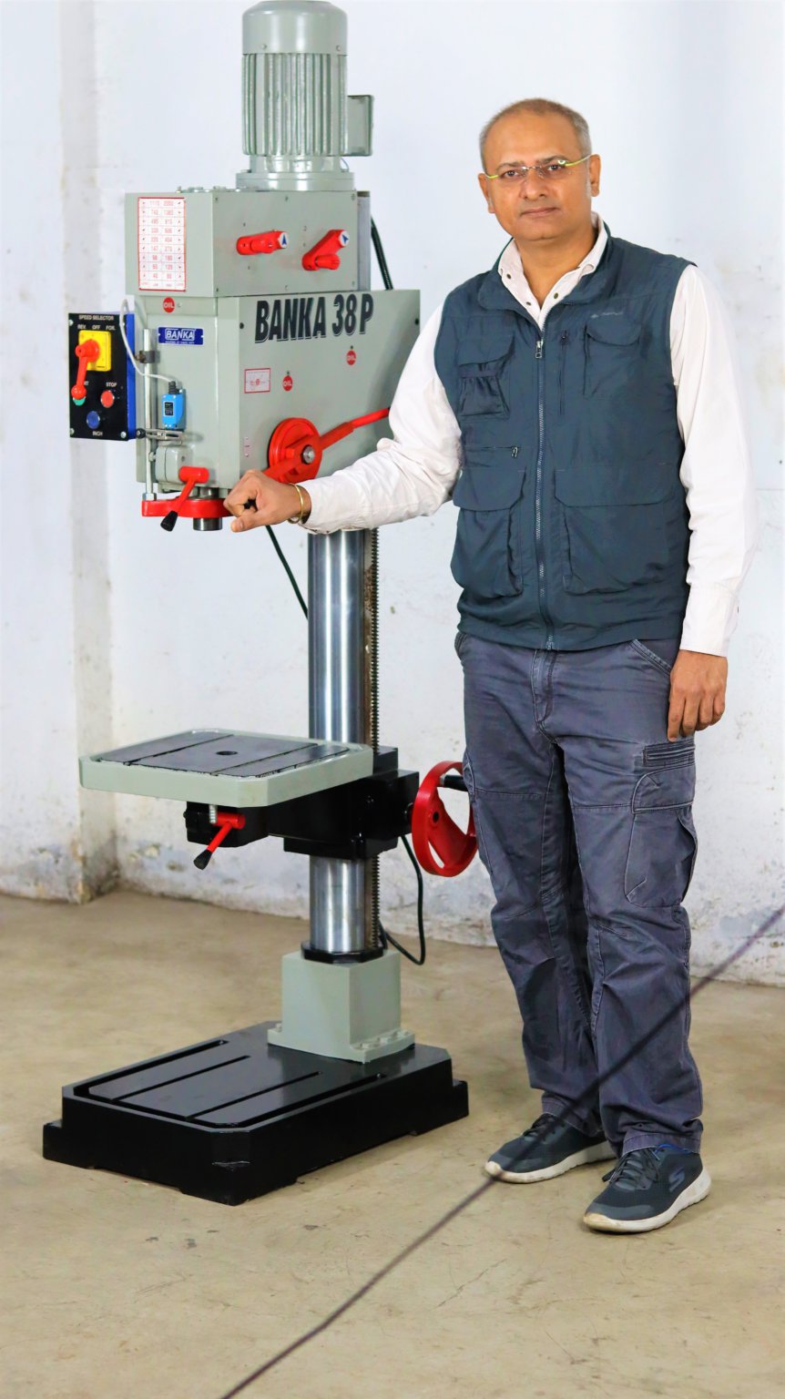 All Geared Pillar Drill 40mm Auto Feed Stand Type Medium Duty