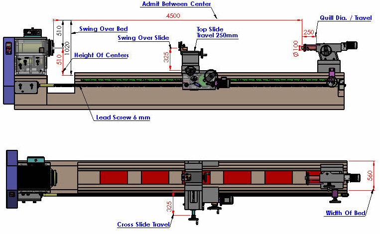 extra lathe specification