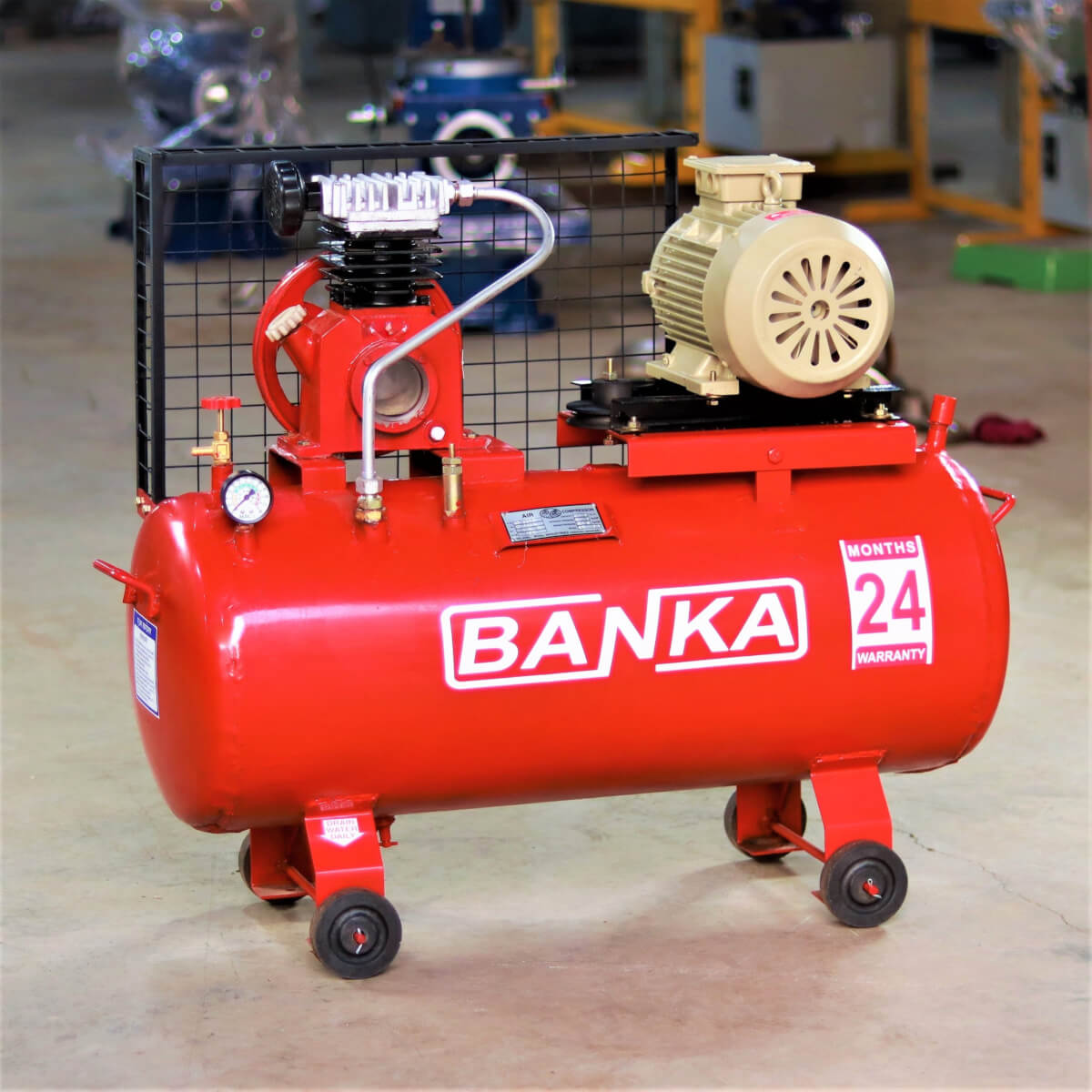 Air Compressor Single Stage - Pressure Machine - Tank Capacity 20 To 50  Litter - Including Pressure Gauge And Valve Automatic Switch - Banka Machine