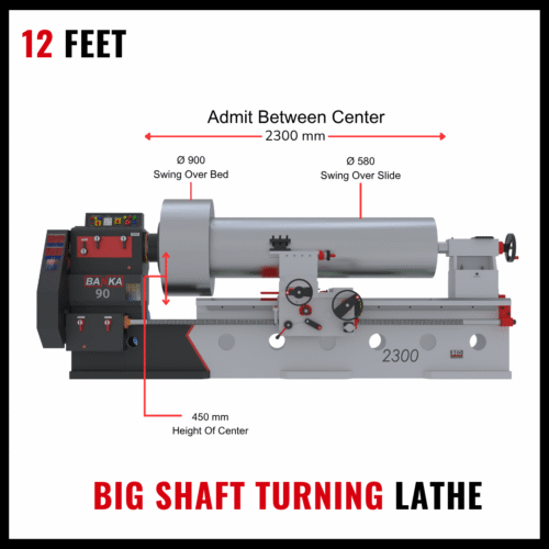 Heavy Duty Lathe Machine for Large Shaft Machining, Big Bore & Roll Turning - Model 90 BANKA