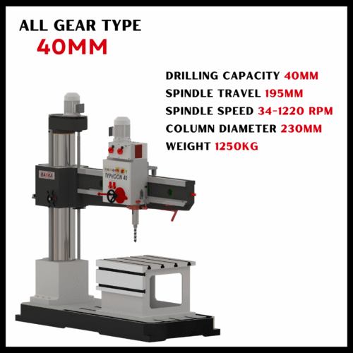 HEAVY DUTY ALL GEAR RADIAL DRILL MACHINE 40 MM - INDUSTRIAL USE - BANKA
